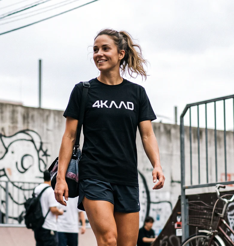 4KAAD Brand T Shirt , black -white, 100% cotton - Image 3