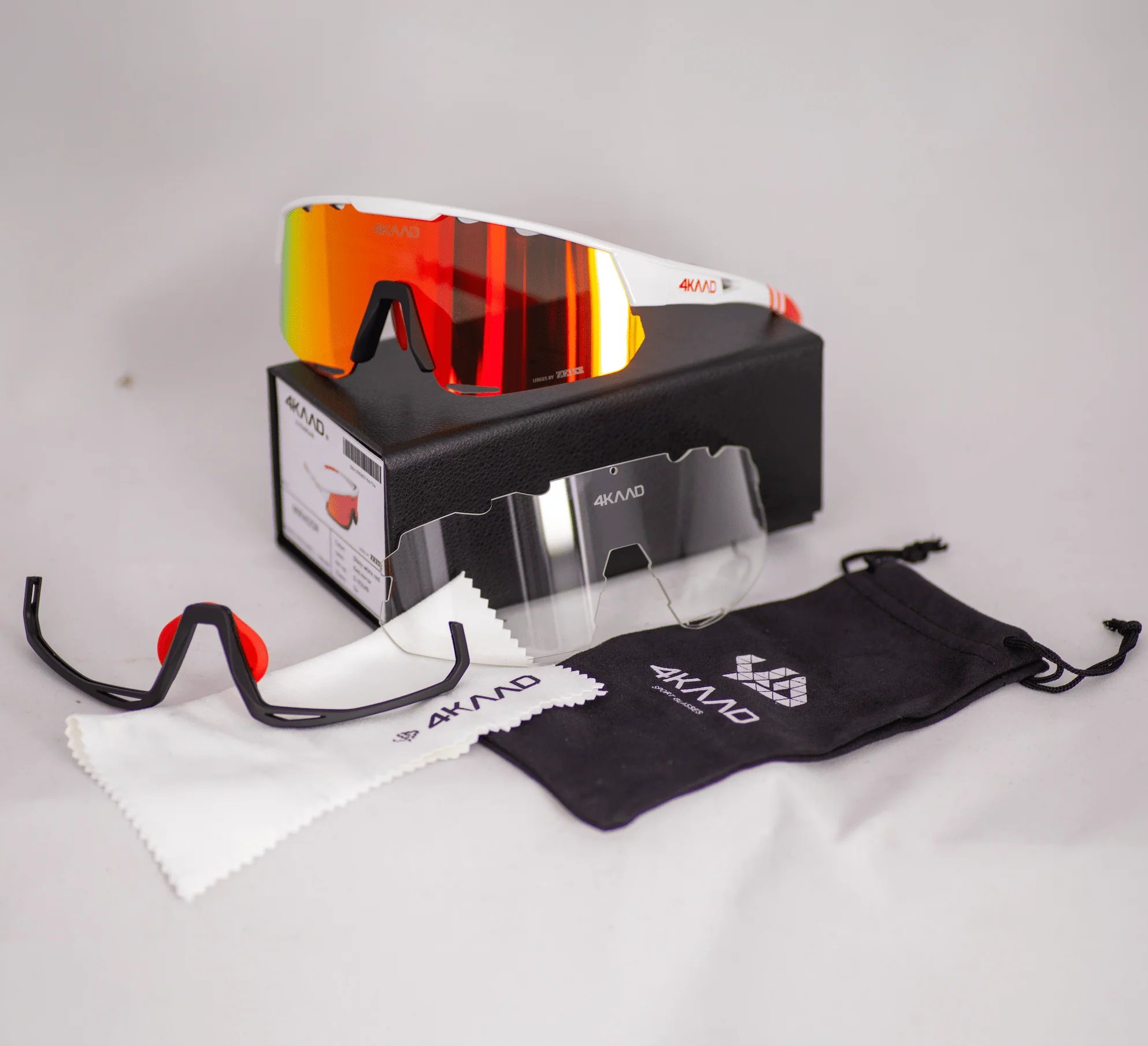 MIRADOR Sports Glasses - White & Red with ZEISS Red Mirror Lens - Image 5